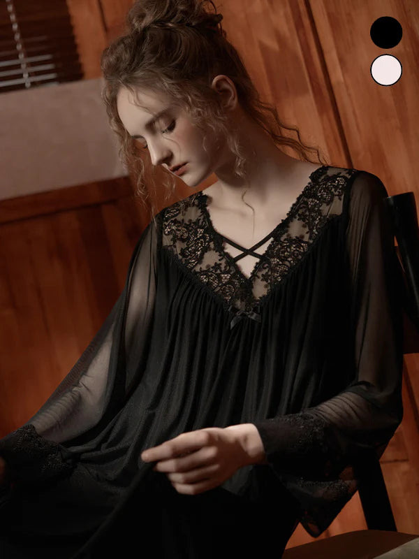 Romantic Lace Sheer Nightgown
