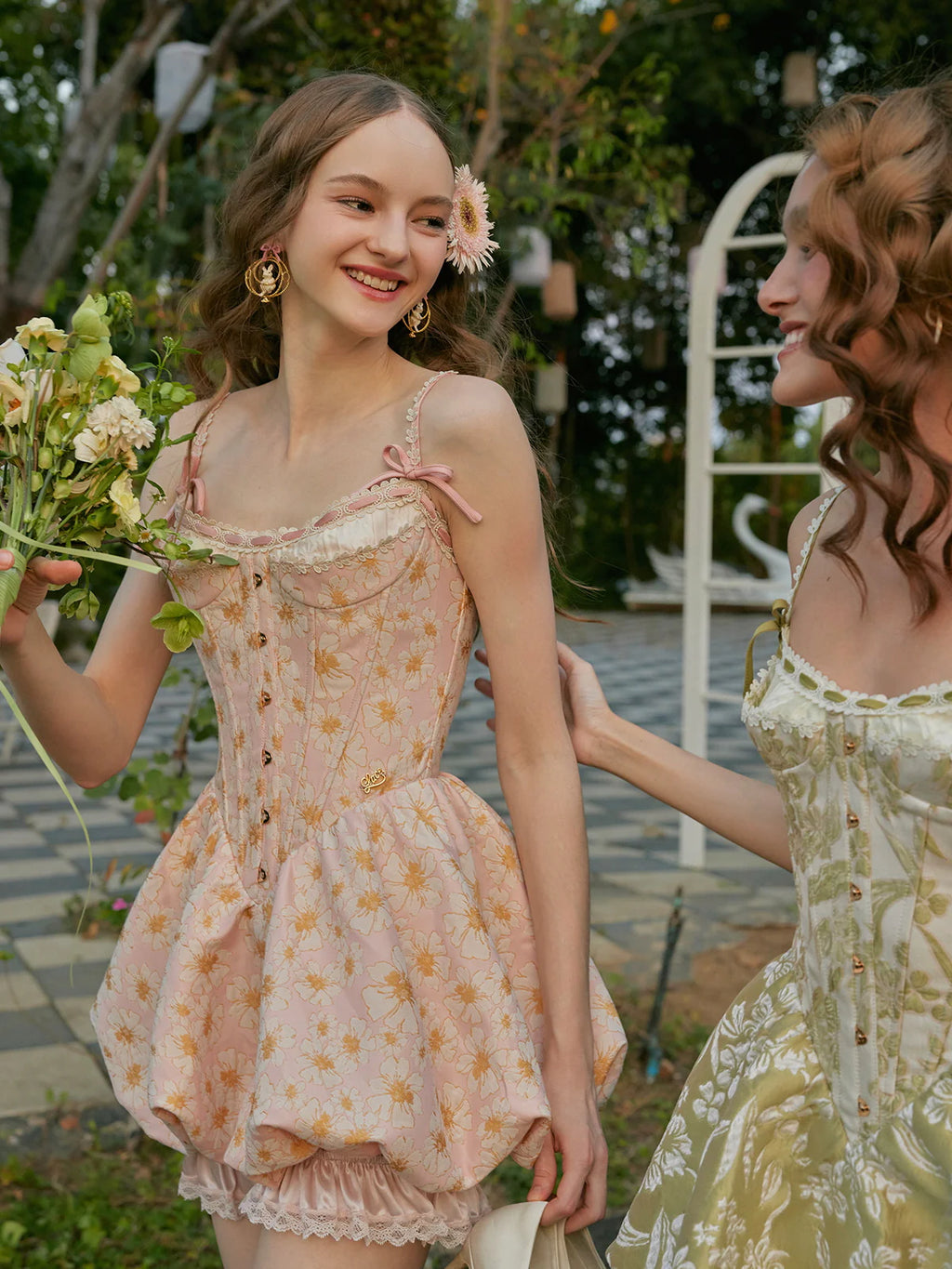 Blooming Garden Corset Mini Dress