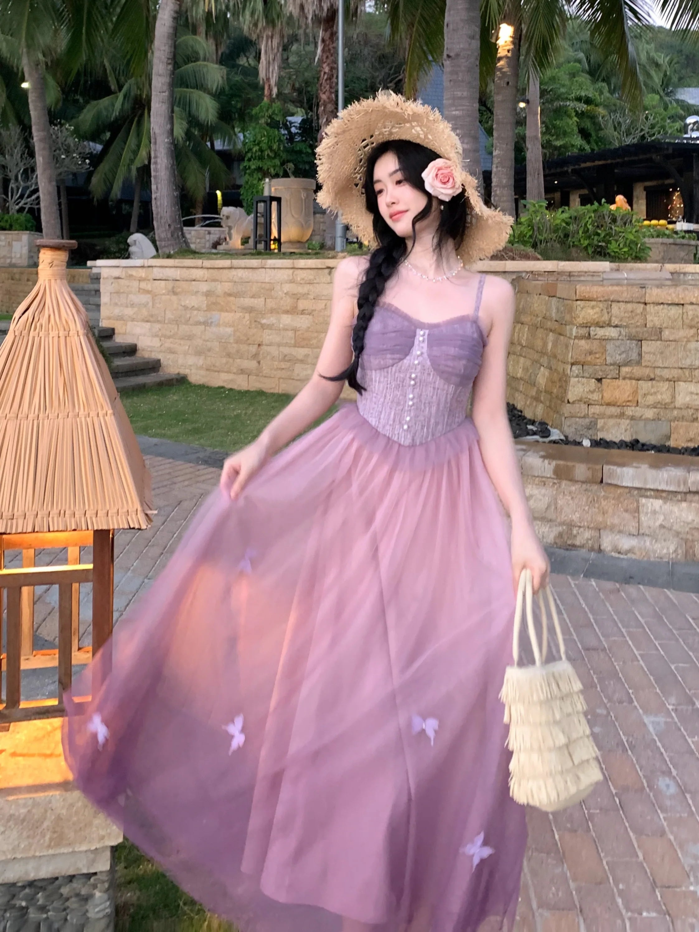 Ethereal Lavender Butterfly Dress