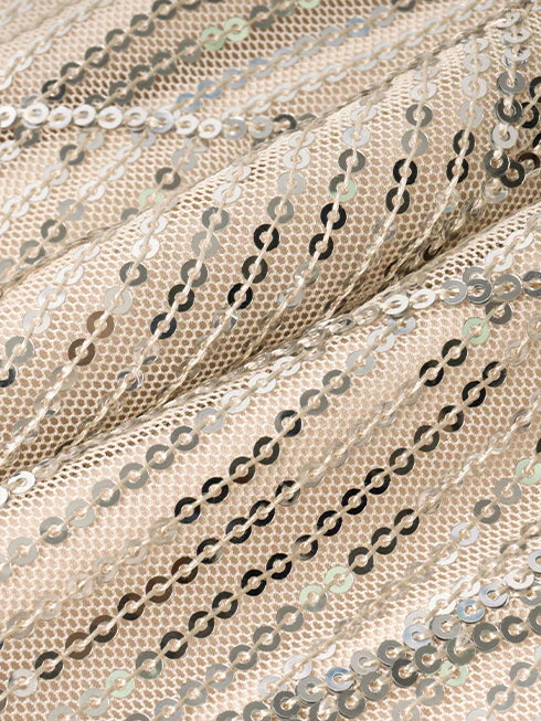 Champagne Sequin A-Line Skirt