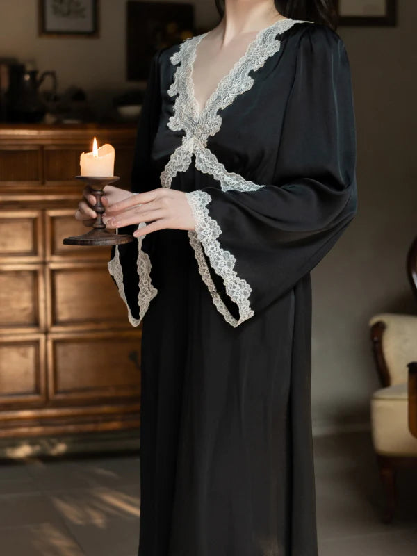 Midnight Poem Noir Lace Nightgown