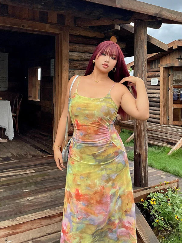 Watercolor Meadow Mesh Dress