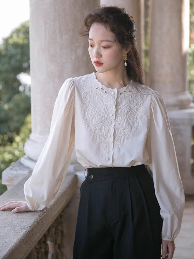 Vintage Embroidered Lace Blouse