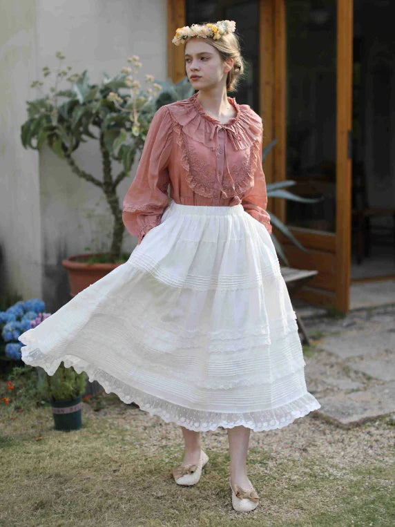 Rose Whispers Ramie Lace Blouse