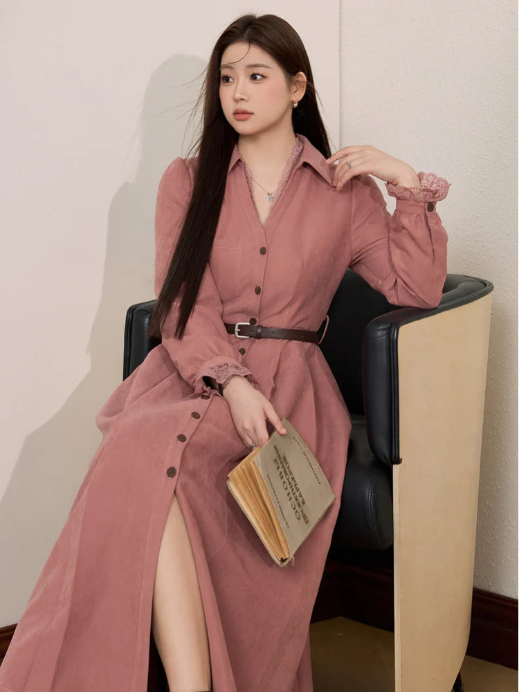 Vintage Rosewood Velvet Dress