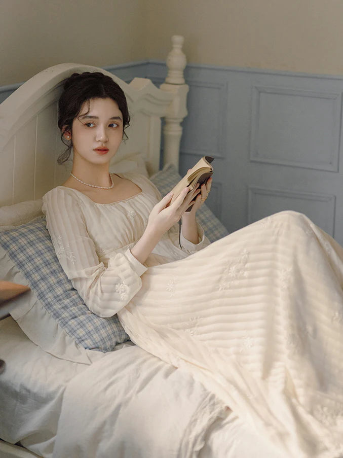 Square Neck Embroidered Fairy Dress