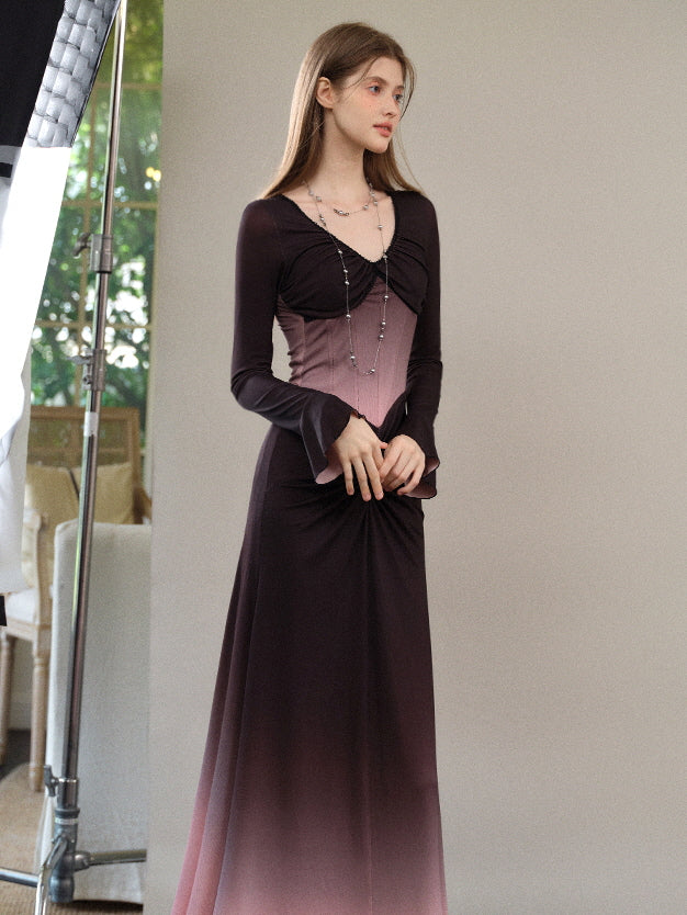 Twilight Ombre Corset Maxi Dress