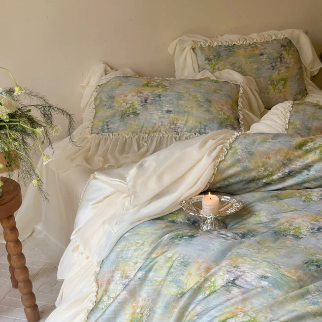 Pastel Garden Ruffle Bedding Set