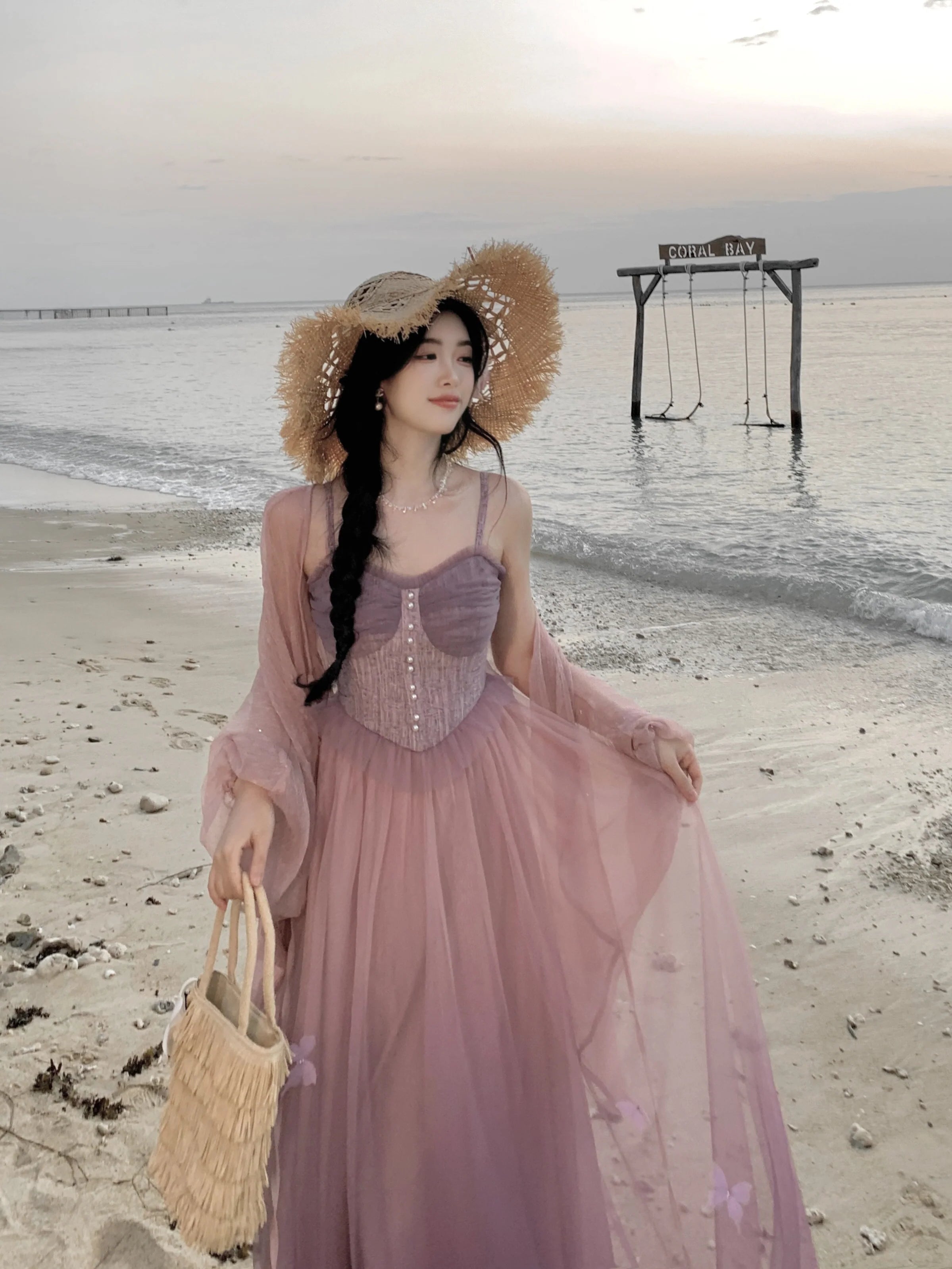 Ethereal Lavender Butterfly Dress