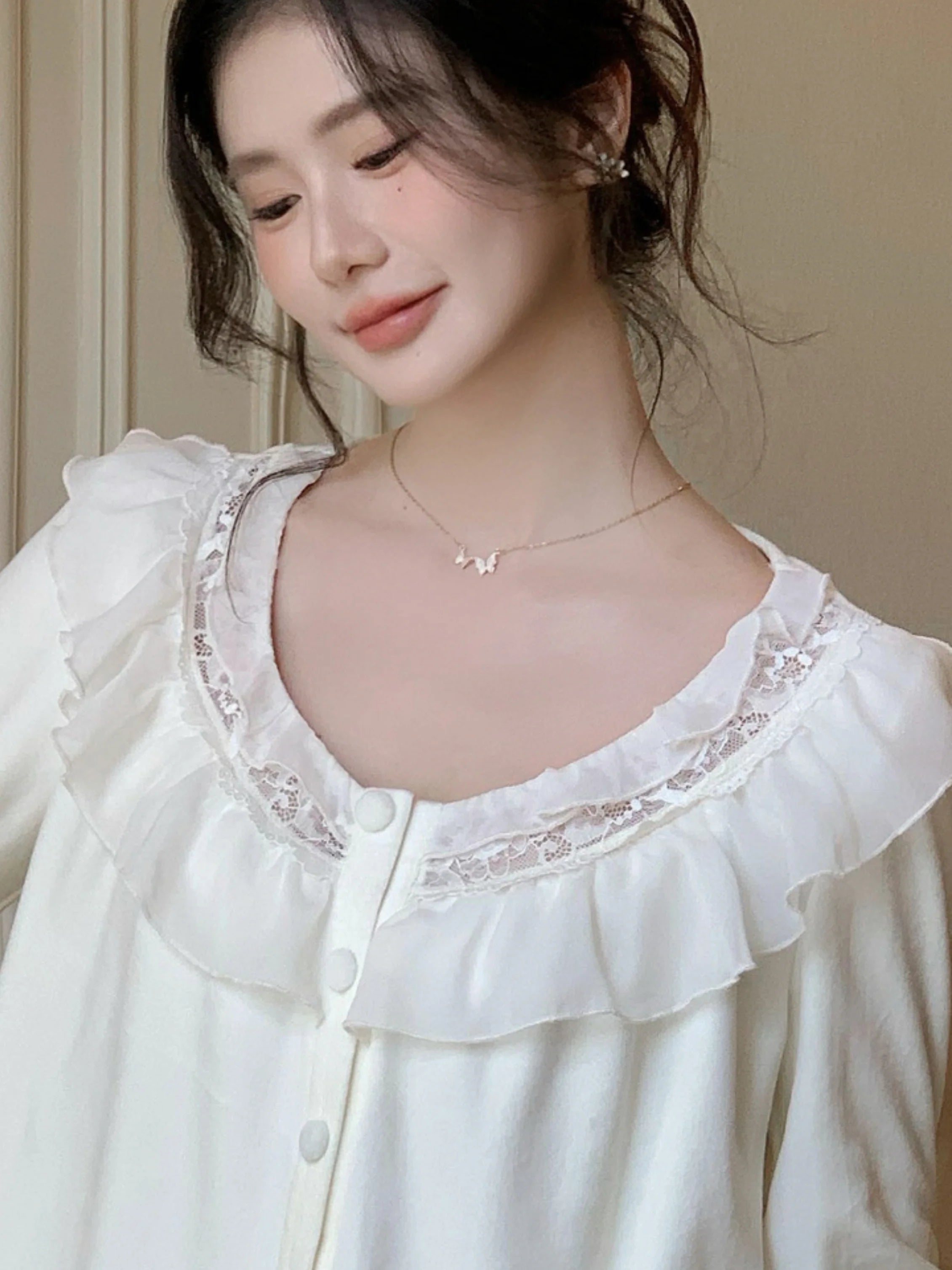 Dreamy Velvet Ruffle Pajama Set