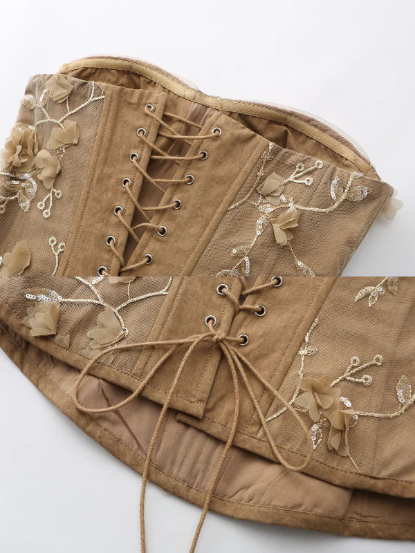 Blossom Garden Embroidered Corset & Skirt