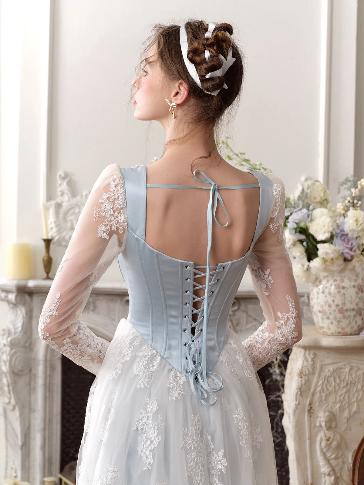 Enchanted Blue Lace Fairytale Gown