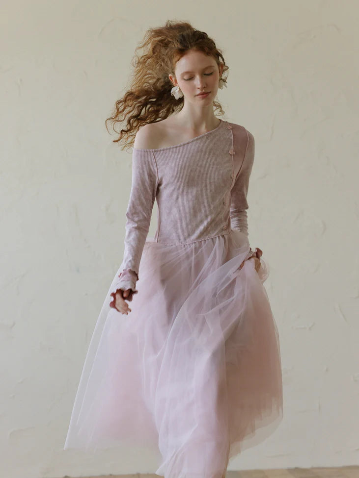 Fairycore Light Pink Tulle Dress