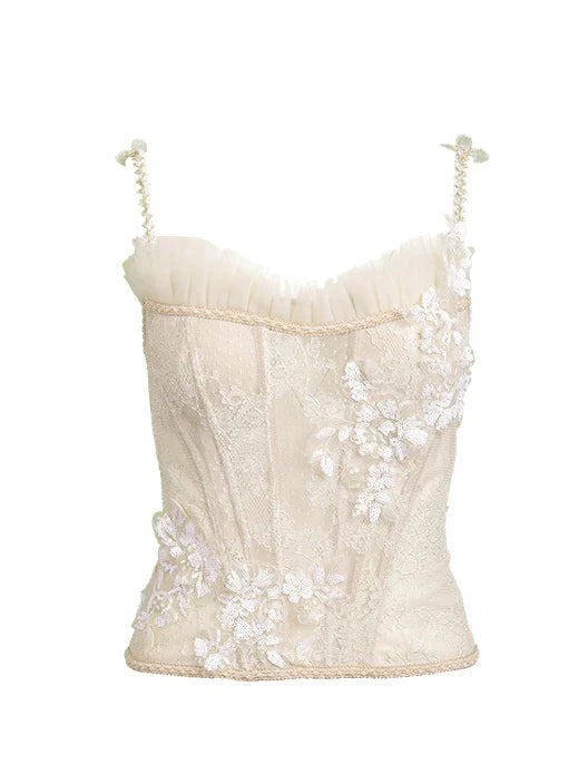 Ivory Blossom Lace Corset & Tulle Skirt
