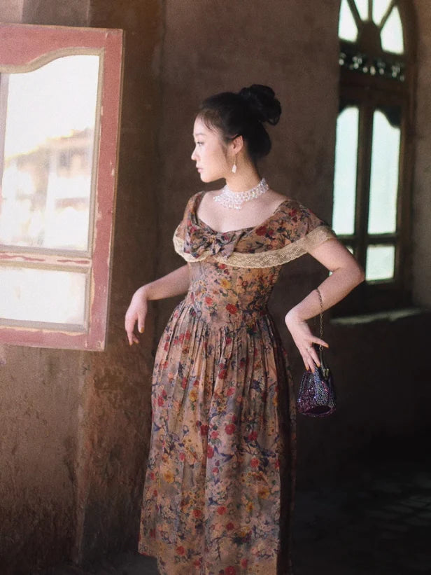 Romantic Victorian Floral Lace Dress