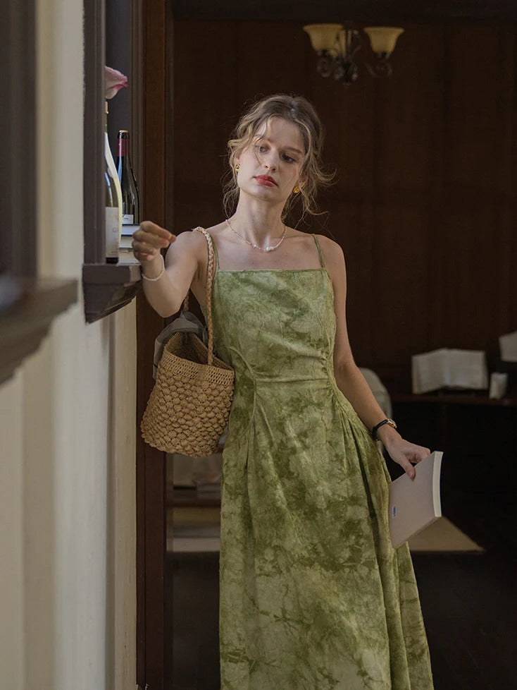 Olive Dream Linen Sundress