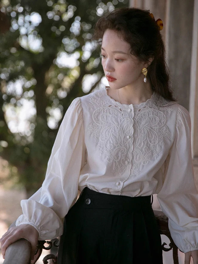 Vintage Embroidered Lace Blouse