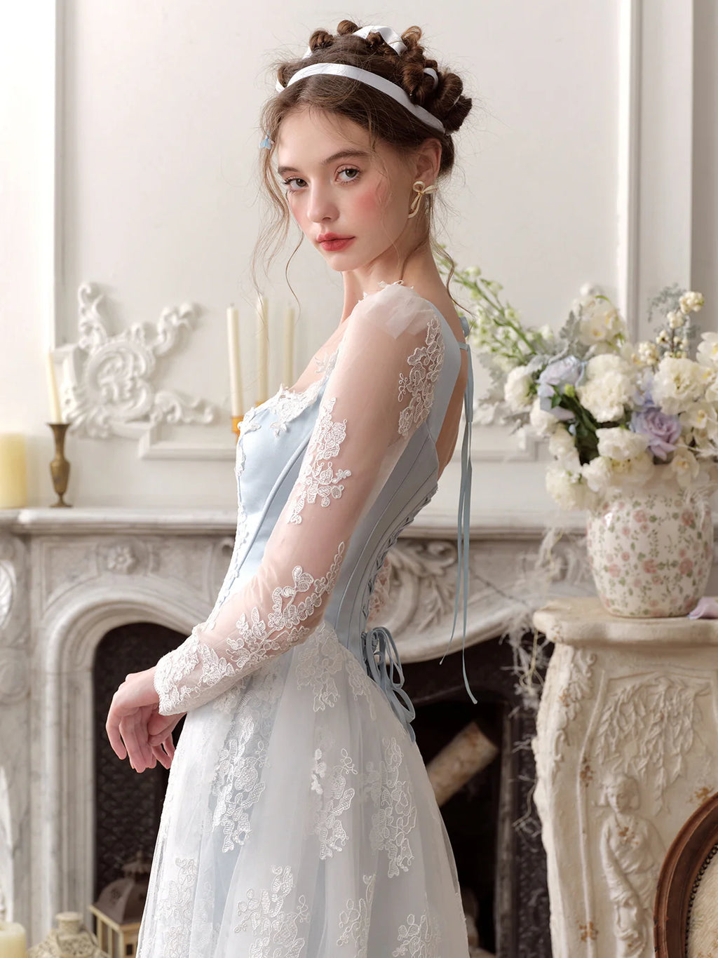 Enchanted Blue Lace Fairytale Gown