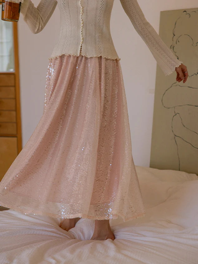 Moonlit Sparkle Sequin Tulle Skirt