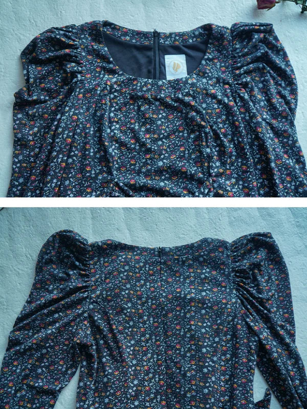 Navy Blossom in Retro Dress