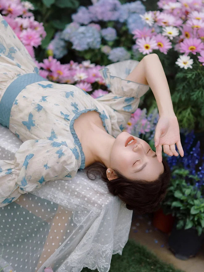 Blue Butterfly Garden Dress