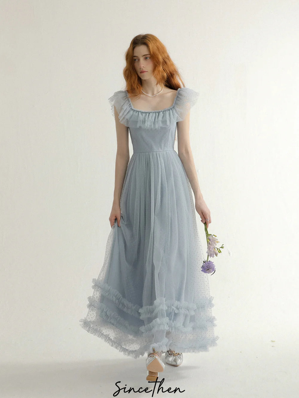 Fairy Ruffle Light Blue Tulle Dress