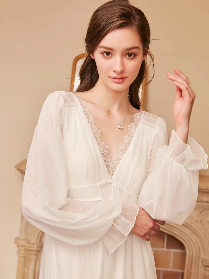 Ethereal Lace Off White Nightgown