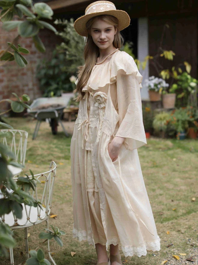 Sunlit Ruffle Linen Dress