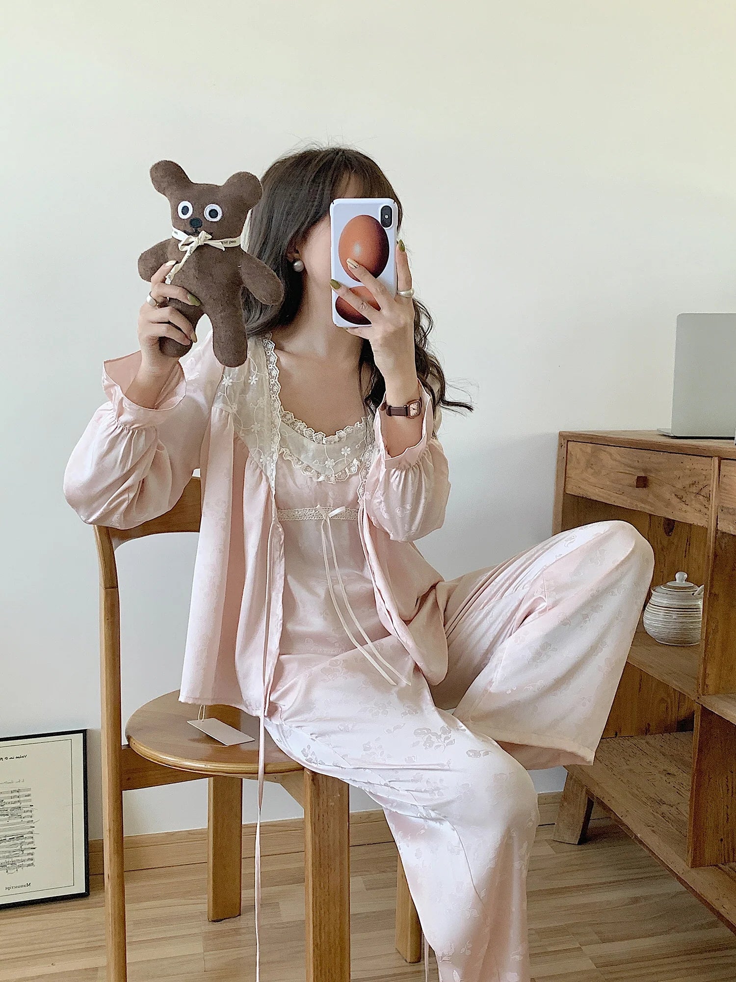 Floral Whisper 3-Piece Pink Loungewear Set