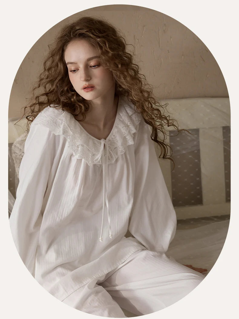 Romantic Ruffle Lace Loungewear Set