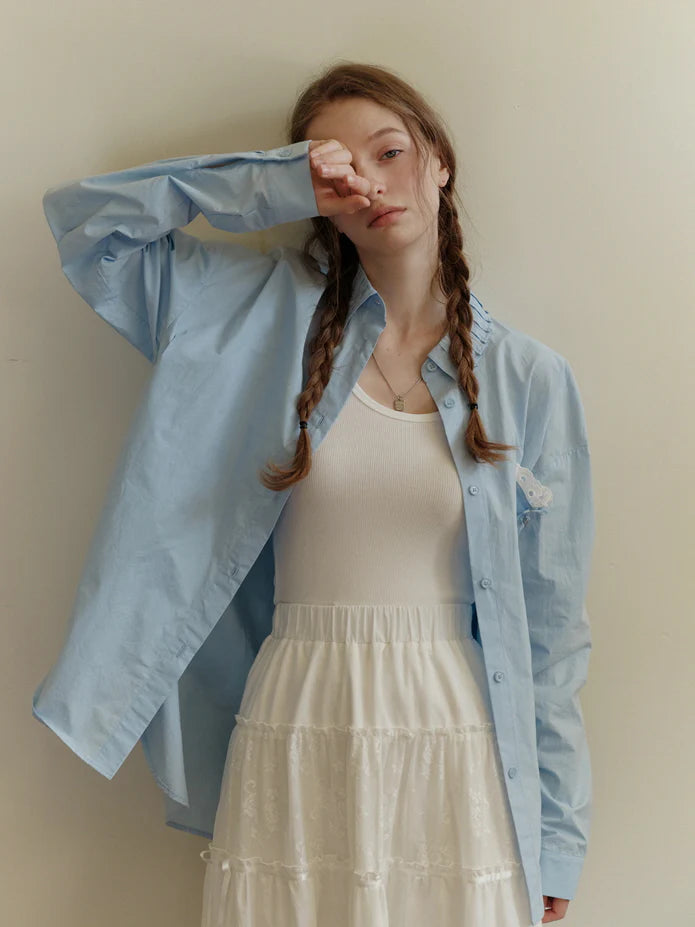 Sky Charm Cotton Blouse