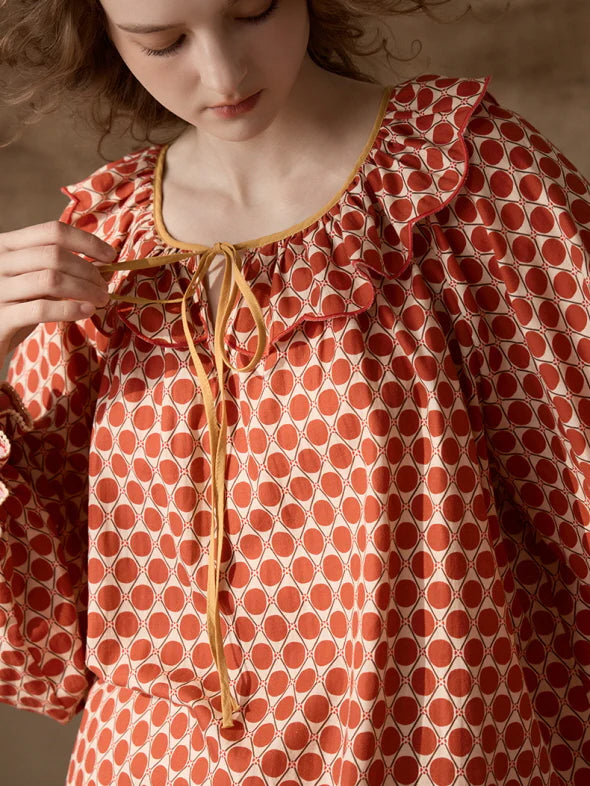 Vintage Polka Dot Pajama Set