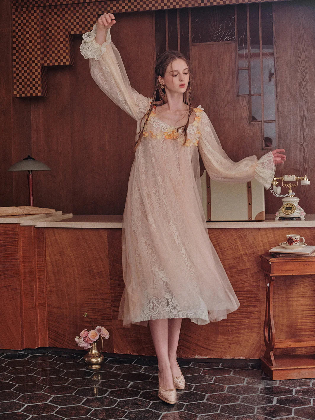 Sunset Blossom Lace Dress