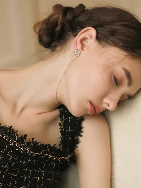 Gray Drop Pearl Surgical Earrings