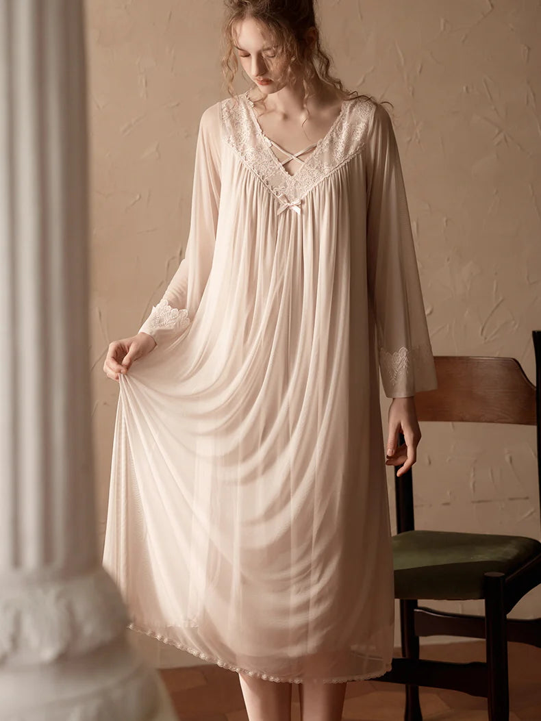 Romantic Lace Sheer Nightgown