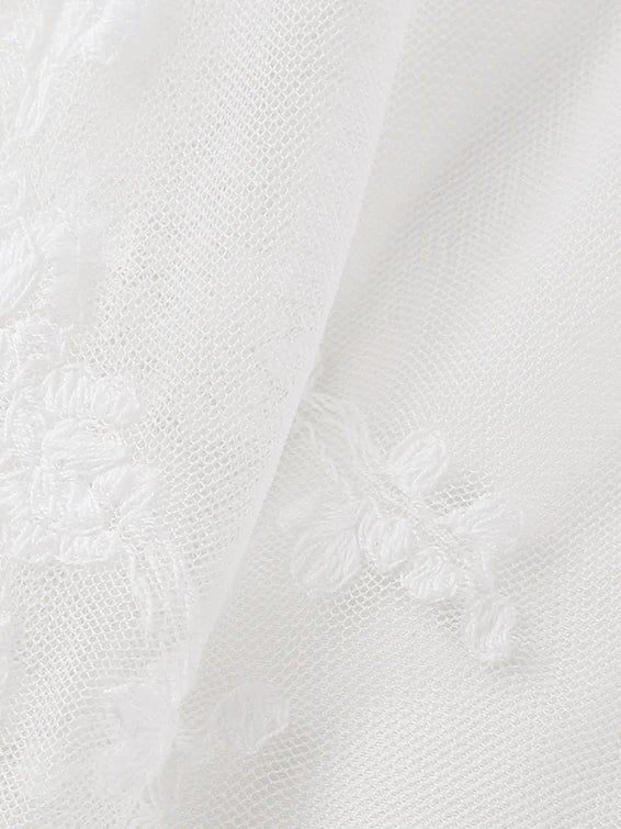 Ivory Garden Bloom Dress with Lace Ruffles