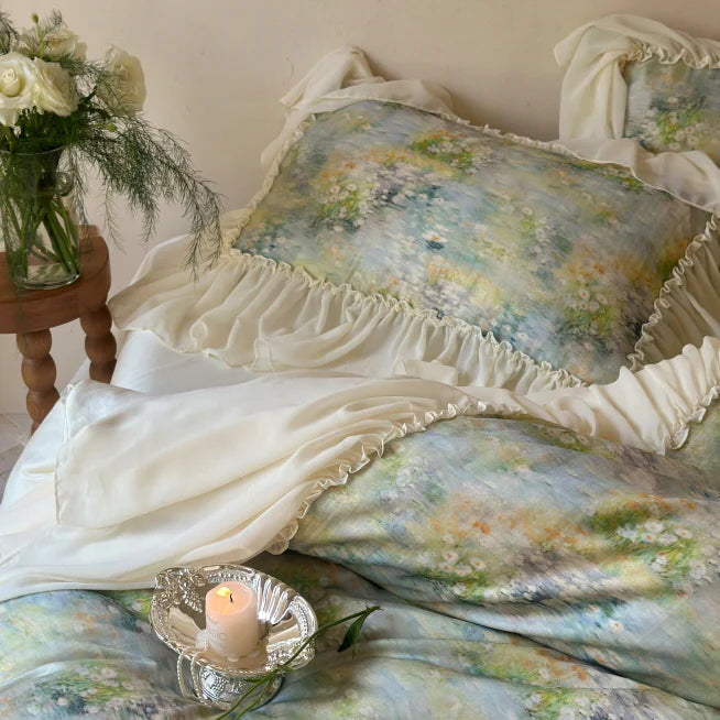 Pastel Garden Ruffle Bedding Set