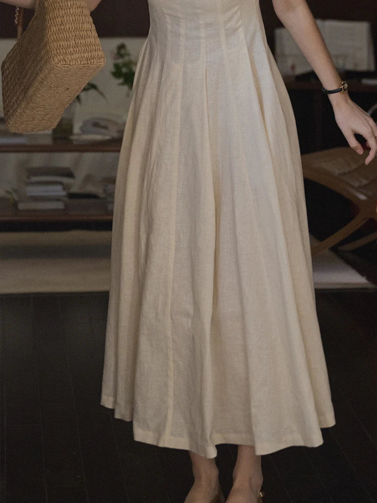 Ethereal Linen Elegance Dress