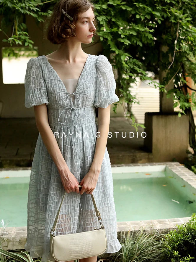 Ethereal Blue-Grey Fairy Dress