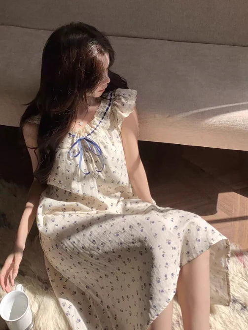 Bluebud Lace Ribbon Nightgown