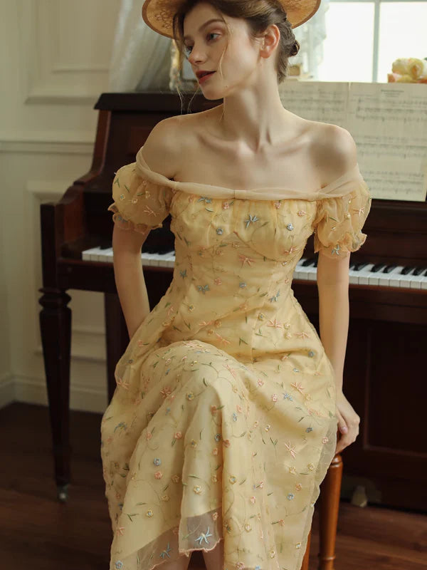 Blooming Lace Off-Shoulder Dress