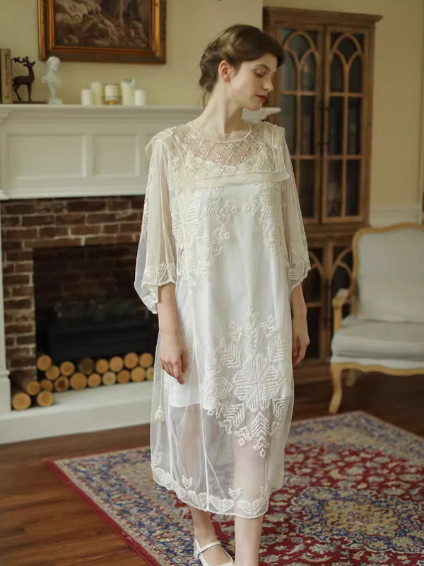 Whimsical Breeze Vintage Midi Dress