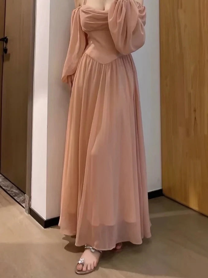 Enchanted Blush Off-Shoulder Gown