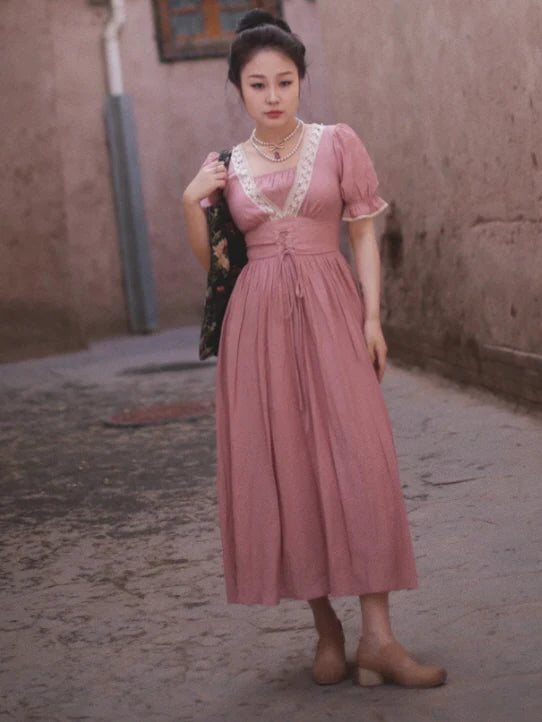 Victorian Rose Lace Corset Dress