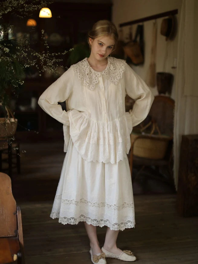 Lace Garden Cotton Petticoat Skirt