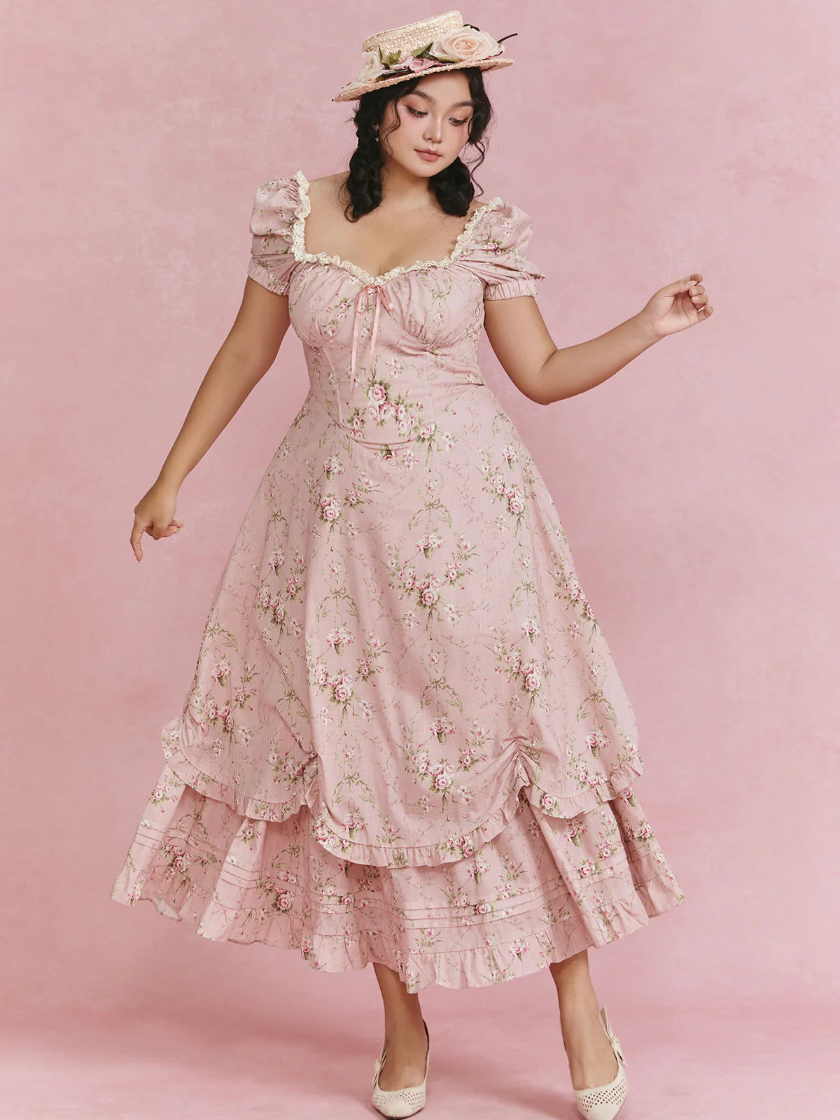 Blush Garden Vintage Floral Dress