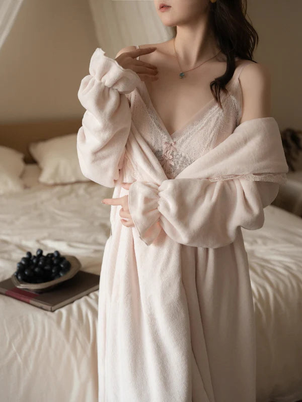 Blush Petal Veil Nightgown Set