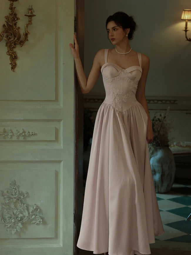 Vintage Blush Corset Rose Dress