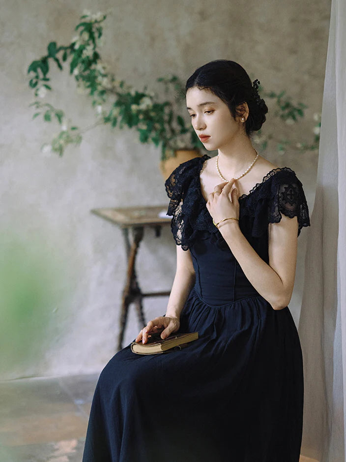 Audrey's Vintage Charm Black Dress