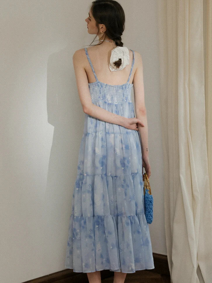 Liora's Forest Blue Summer Dress